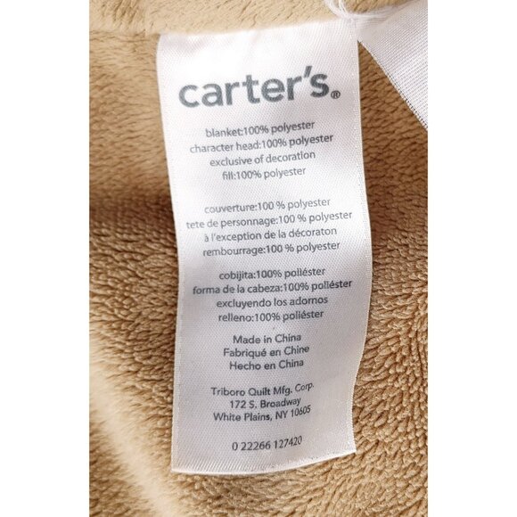 Carter's Plush Fox Lovey Security Baby Blanket Orange Brown Tan White Leaves - Picture 5 of 6